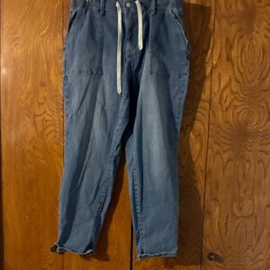 Casual Blue Drawstring Pants